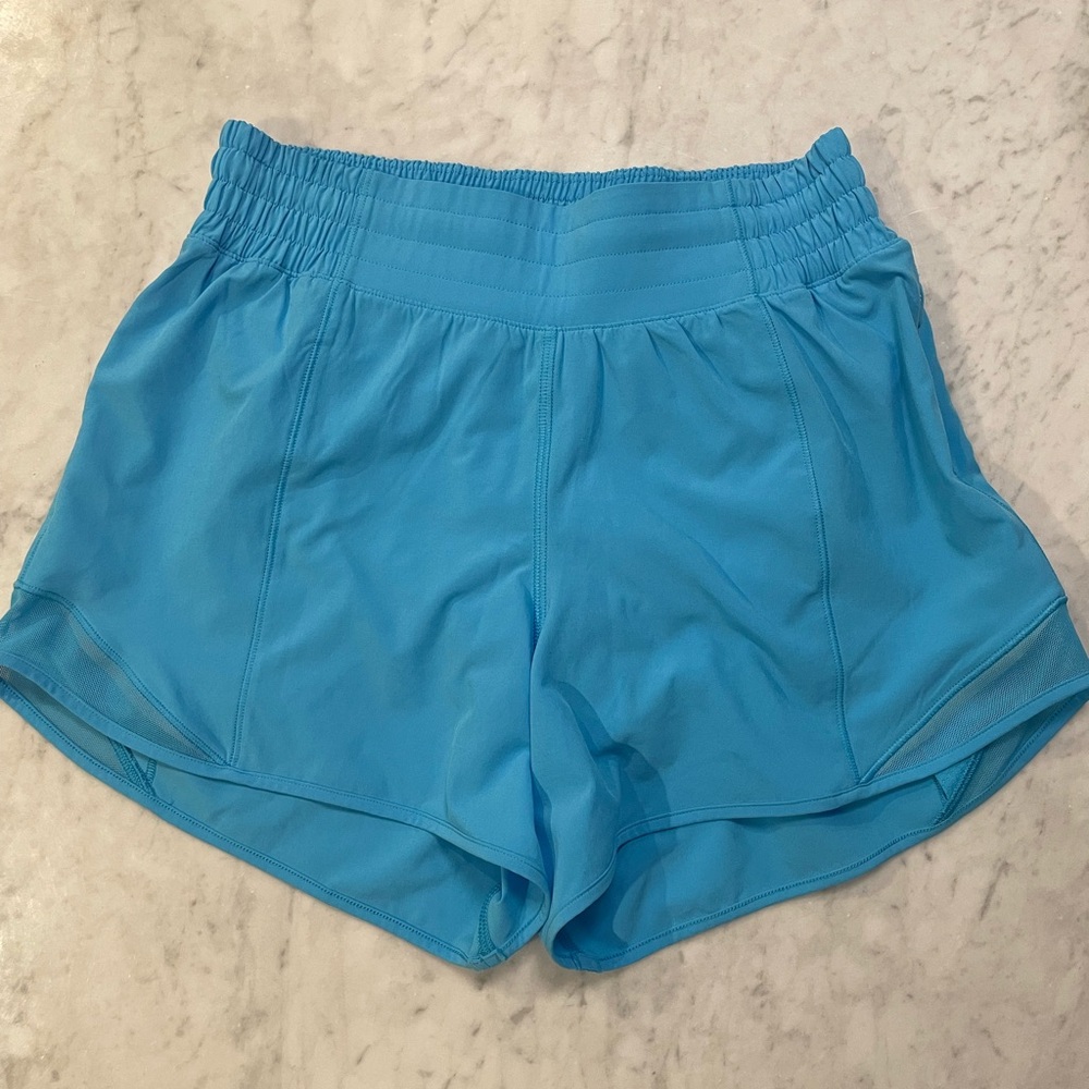 Lululemon Hotty Hot high rise lined short size 4 blue